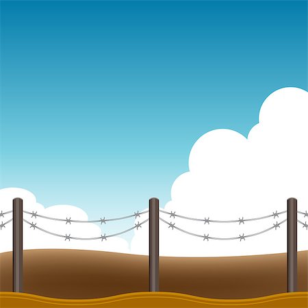 prickly protection - An image of a barbed wire fence background. Stock Photo - Budget Royalty-Free & Subscription, Code: 400-08041604
