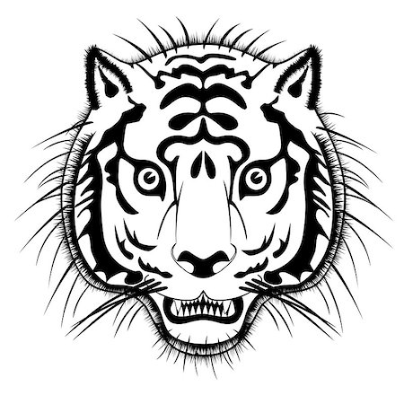 simsearch:400-06131670,k - Vector illustration of the tiger head - beast of prey. This file is vector, can be scaled to any size without loss of quality. Stock Photo - Budget Royalty-Free & Subscription, Code: 400-08042667