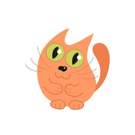simsearch:400-08189024,k - Cute cat, vector illustration of red funny kitty Photographie de stock - Aubaine LD & Abonnement, Code: 400-08043275