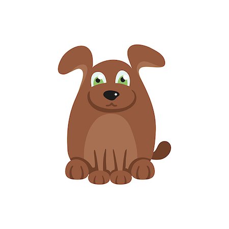 simsearch:400-08189024,k - Cute dog with brown hair, vector illustration of funny doggy Photographie de stock - Aubaine LD & Abonnement, Code: 400-08043273