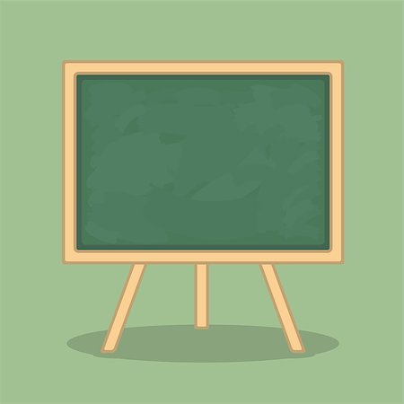 pupil in a empty classroom - Green blackboard, flat design, vector eps10 illustration Stock Photo - Budget Royalty-Free & Subscription, Code: 400-08043566