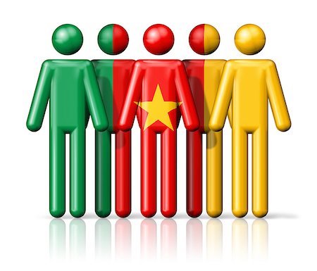 pictures of stick figure people - Flag of Cameroon on stick figure - national and social community symbol 3D icon Stock Photo - Budget Royalty-Free & Subscription, Code: 400-08054099