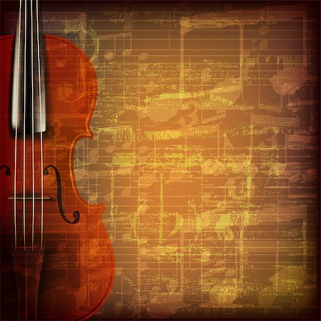 piano keys swirling - abstract grunge brown cracked music symbols vintage background with violin Stock Photo - Budget Royalty-Free & Subscription, Code: 400-08054193