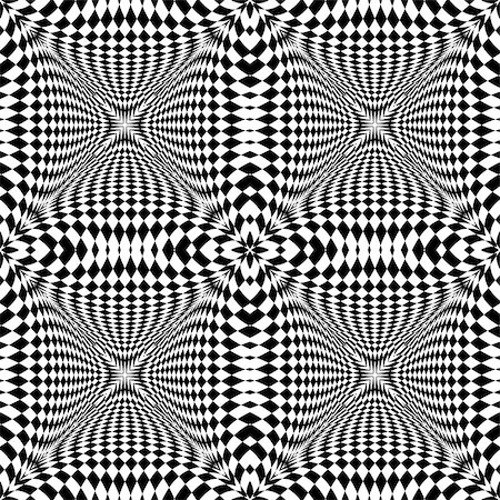 simsearch:400-07990305,k - Design seamless monochrome illusion checkered pattern. Abstract torsion background. Vector art. No gradient Stock Photo - Budget Royalty-Free & Subscription, Code: 400-08054585