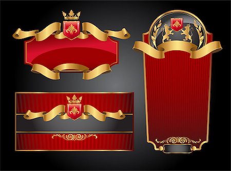 simsearch:400-05904254,k - Set of vector labels with red and gold elements Stock Photo - Budget Royalty-Free & Subscription, Code: 400-08054757