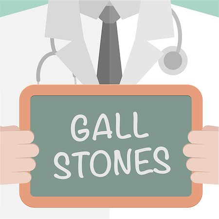 minimalistic illustration of a doctor holding a blackboard with Gall Stones text, eps10 vector Stock Photo - Budget Royalty-Free & Subscription, Code: 400-08056633