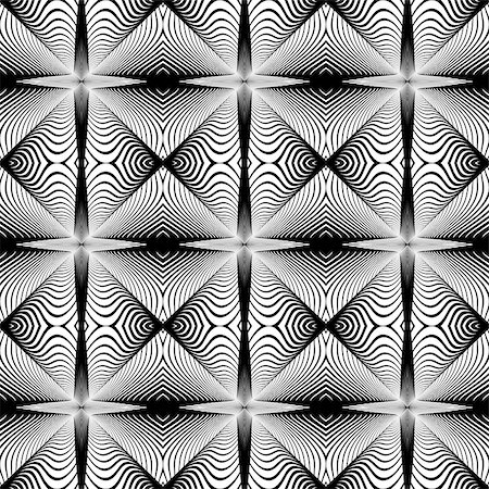 simsearch:400-08052031,k - Design seamless diamond geometric pattern. Abstract monochrome lines background. Vector art. No gradient Foto de stock - Super Valor sin royalties y Suscripción, Código: 400-08056759