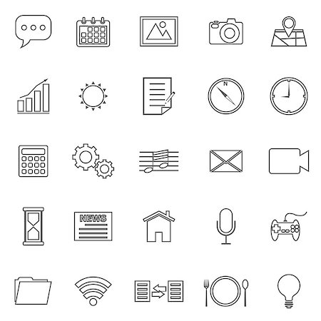 Application line icons on white background, stock vector Stock Photo - Budget Royalty-Free & Subscription, Code: 400-08056784