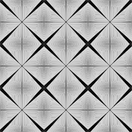 rhombus - Design seamless monochrome pattern. Abstract lines textured background. Vector art. No gradient Stock Photo - Budget Royalty-Free & Subscription, Code: 400-08050015