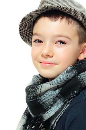 simsearch:400-04332775,k - Portrait of eleven years old boy clothing a hat on white background Stock Photo - Budget Royalty-Free & Subscription, Code: 400-08051436