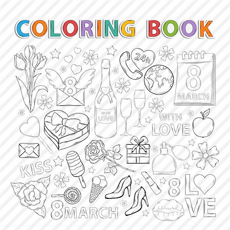 simsearch:400-07418602,k - Vector coloring book.Hand drawn icons set isolated on a white background Stock Photo - Budget Royalty-Free & Subscription, Code: 400-08052907