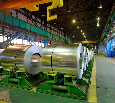 rolls of steel sheet stored in warehouse Stock Photo - Budget Royalty-Free & Subscription, Code: 400-08053133