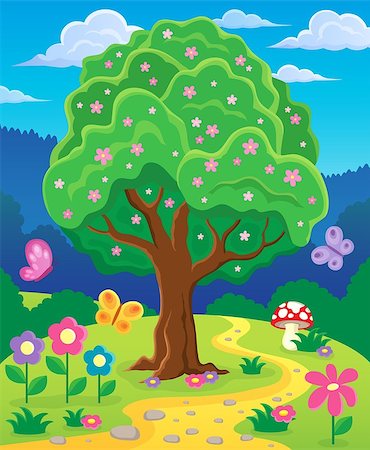 simsearch:400-05885713,k - Springtime tree topic image 3 - eps10 vector illustration. Stock Photo - Budget Royalty-Free & Subscription, Code: 400-08053279