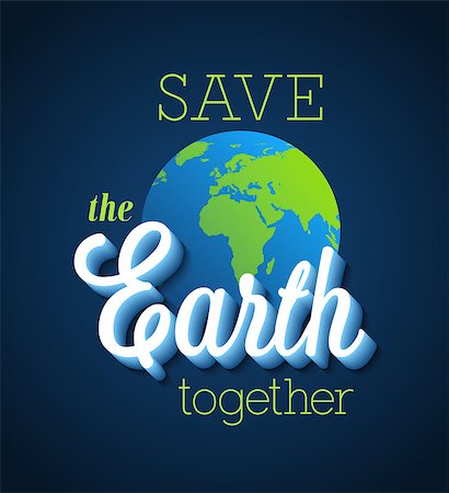earth friendly - Save the Earth together. Vector illustration. Stock Photo - Budget Royalty-Free & Subscription, Code: 400-08053666