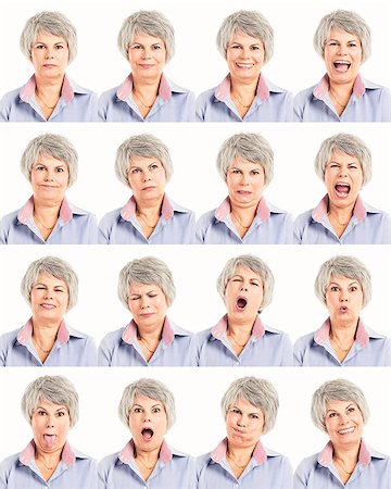 simsearch:400-07221782,k - Multiple collage of a elderly woman in different expressions Stock Photo - Budget Royalty-Free & Subscription, Code: 400-08074117