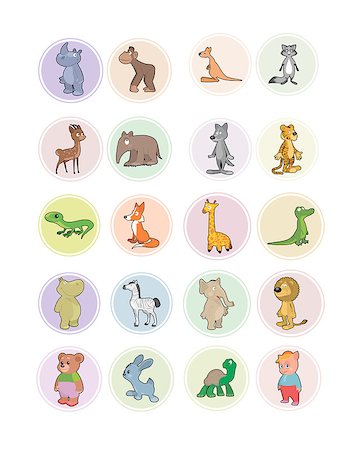simsearch:400-04053564,k - Vector illustration of the icons animals set Stock Photo - Budget Royalty-Free & Subscription, Code: 400-08074600