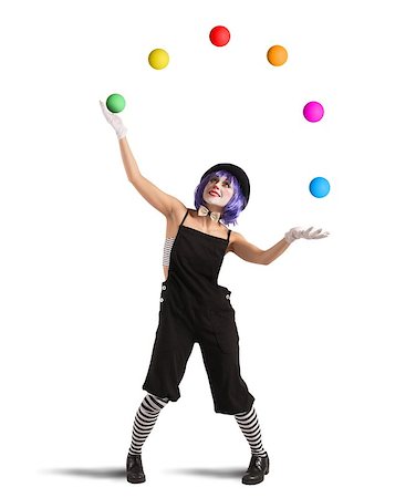 Clown playing with balls like a juggler Stock Photo - Budget Royalty-Free & Subscription, Code: 400-08074977