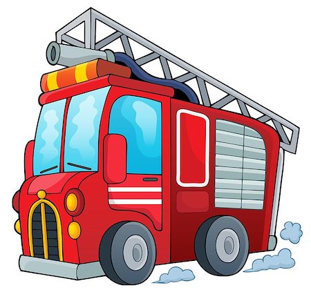 Fire truck theme image 1 - eps10 vector illustration. Stock Photo - Budget Royalty-Free & Subscription, Code: 400-08076069