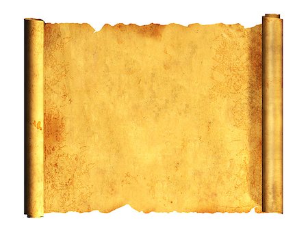 Scroll of old parchment. Object isolated on white background Stock Photo - Budget Royalty-Free & Subscription, Code: 400-08077669