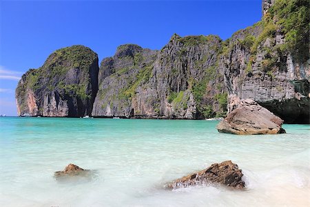 Thailand, Southeast Asia - Thai marine national park landscape. Ko Phi Phi Leh island in Krabi province. Maya Bay. Stock Photo - Budget Royalty-Free & Subscription, Code: 400-08070893