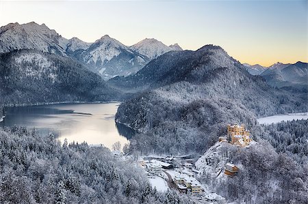 schwangau - Hohenschwangau Castle at wintertime, Alps, Germany Stock Photo - Budget Royalty-Free & Subscription, Code: 400-08071411