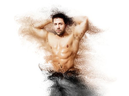 simsearch:400-07318730,k - An image of a handsome young muscular sports man dissolving Stock Photo - Budget Royalty-Free & Subscription, Code: 400-08072444