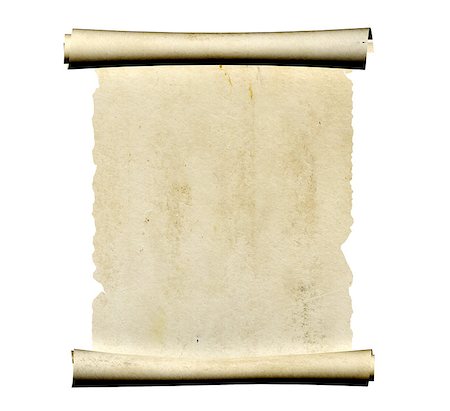 Scroll of old parchment. Object isolated on white background Stock Photo - Budget Royalty-Free & Subscription, Code: 400-08073422