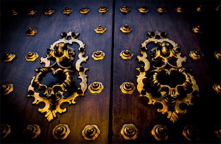 simsearch:400-07217858,k - Seville, Spain. Old door detail, made of wood, 200 years old. Stock Photo - Budget Royalty-Free & Subscription, Code: 400-08073578