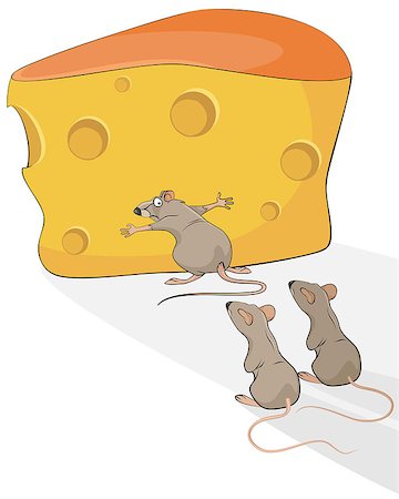 Vector illustration of a rat with cheese Stock Photo - Budget Royalty-Free & Subscription, Code: 400-08094821