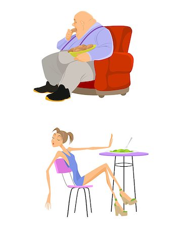 Vector illustration of a weight problems people Stock Photo - Budget Royalty-Free & Subscription, Code: 400-08095177