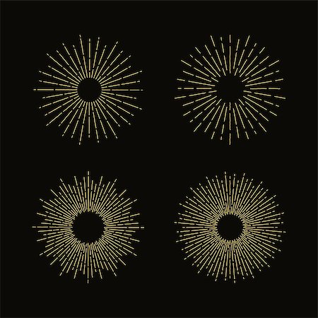 Set of four circular vintage sunburst design elements, vector Photographie de stock - Aubaine LD & Abonnement, Code: 400-08095260