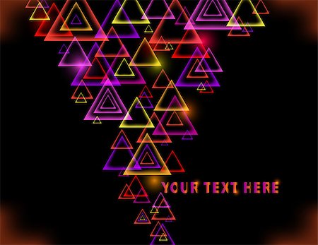 dark graphic corners - Illustration of colorful triangles on black background Stock Photo - Budget Royalty-Free & Subscription, Code: 400-08095712