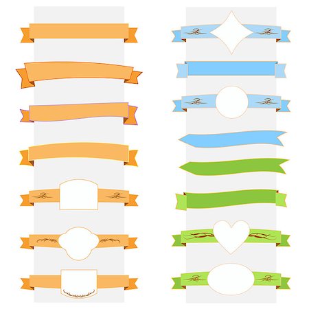 sasha2538 (artist) - Vector color illustration ribbon banner set Stock Photo - Budget Royalty-Free & Subscription, Code: 400-08096029