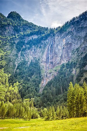 An image of the highest waterfall in Germany, the Roethbachfall in Bavaria Stock Photo - Budget Royalty-Free & Subscription, Code: 400-08096057