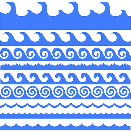 Sea Waves Set Isolated on White Background. Stock Photo - Budget Royalty-Free & Subscription, Code: 400-08096420