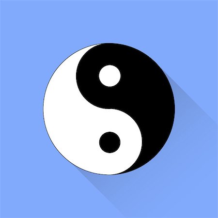 simsearch:400-04744928,k - Yin Yang Symbol of  of Harmony and Balance Isolated on Blue Background. Stock Photo - Budget Royalty-Free & Subscription, Code: 400-08096458