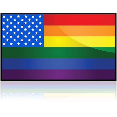 sexual equality - Concept illustration showing the flag of the United States mixed with the LGBTQ rainbow flag Stock Photo - Budget Royalty-Free & Subscription, Code: 400-08096503