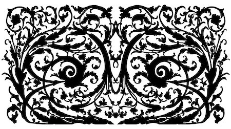 simsearch:400-04400418,k - refined black drawing of a decorative ornament on a white background Stock Photo - Budget Royalty-Free & Subscription, Code: 400-08097762