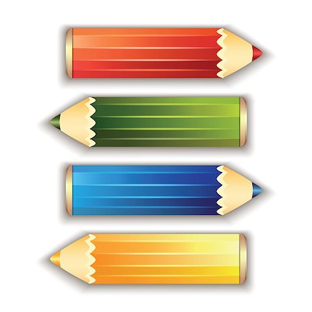 Pencils isolated on white background. Vector illustration. Stock Photo - Budget Royalty-Free & Subscription, Code: 400-08097797