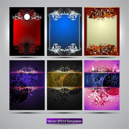 simsearch:400-04914047,k - six richly decorated frames of different colors on a gray background Stock Photo - Budget Royalty-Free & Subscription, Code: 400-08097982