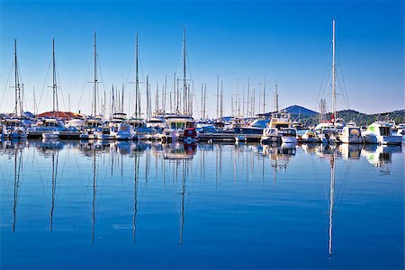 simsearch:400-07748817,k - Sailboats and yachts in harbor reflections view, Tribunj, Croatia Stock Photo - Budget Royalty-Free & Subscription, Code: 400-08098429