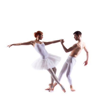 Couple of ballet dancers isolated on white Foto de stock - Super Valor sin royalties y Suscripción, Código: 400-08107519