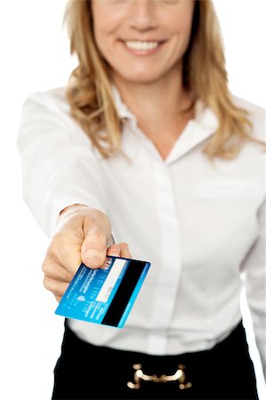 simsearch:400-06858518,k - Cropped image of an executive showing debit card Stock Photo - Budget Royalty-Free & Subscription, Code: 400-08108026