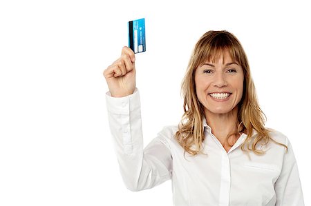 simsearch:400-06858518,k - Smiling female executive showing debit card Stock Photo - Budget Royalty-Free & Subscription, Code: 400-08108060