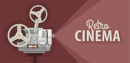 Retro movie projector for old films show. Eps10 vector illustration Photographie de stock - Aubaine LD & Abonnement, Code: 400-08114023