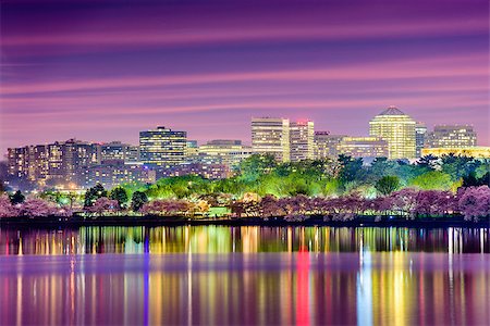 Washington, DC at the Tidal Basin with the Arlington skyline. Stock Photo - Budget Royalty-Free & Subscription, Code: 400-08114486