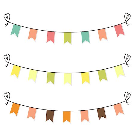 Cute birthday or baby shower flags, bunting. Vector cartoon Illustration Stock Photo - Budget Royalty-Free & Subscription, Code: 400-08116619