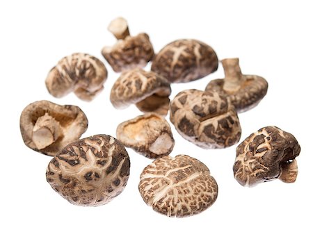 simsearch:400-04824992,k - Dried shiitake mushrooms isolated on white background. Stock Photo - Budget Royalty-Free & Subscription, Code: 400-08112268
