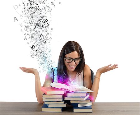simsearch:700-00150473,k - Woman draws inspiration from books like magic Stock Photo - Budget Royalty-Free & Subscription, Code: 400-08112763