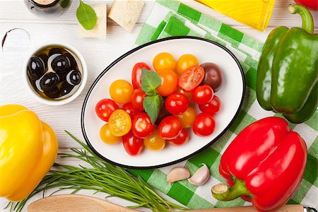 simsearch:400-06796273,k - Italian food cooking ingredients. Vegetables, cheese, spices. Top view Stock Photo - Budget Royalty-Free & Subscription, Code: 400-08112898